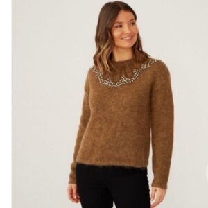 Day Birger et Mikkelsen x India Hicks Beaded Alpaca Safari Sweater S boho Luxe